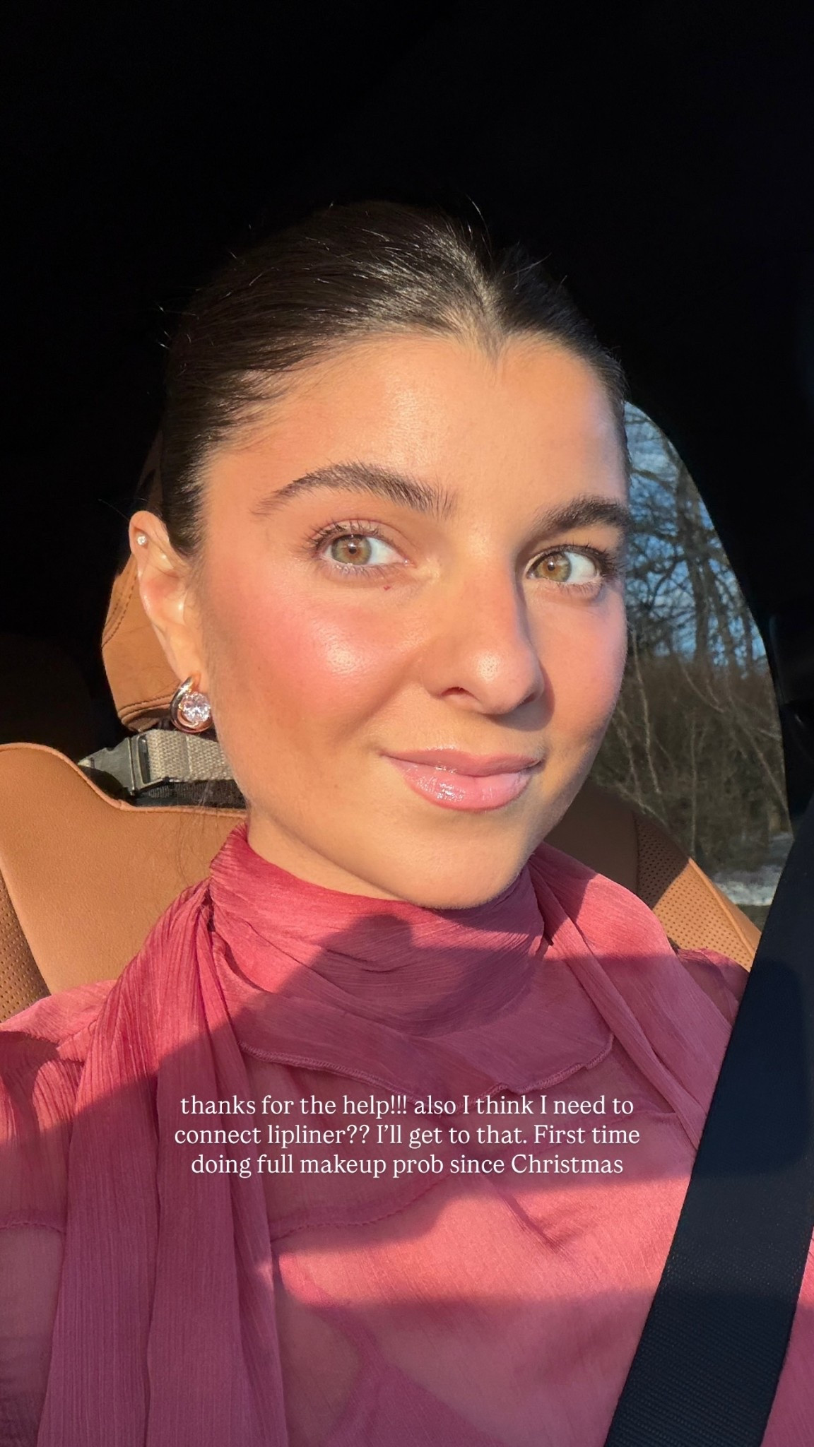 outfit details + earrings!! sharing all makeup steps below & tagging products as well! 

1. Facial radiance pads
	2.	Tatcha water cream
	3.	Tatcha primer
	4.	Tatcha lip mask
	5.	Eye brows
	6.	Charlotte tilbury setting spray
	7.	For rehearsal: charlotte tilbury flawless filter 
	8.	Wedding day: Nars foundation 1 pump 
	9.	Concealer- glossier under eyes/ problem areas  with rare beauty brush
	10.	Cream bronzer/ contour fenty with dibs brush 
	11.	Cream blush: tower 28 with versed brush
	12.	Mario loose powder with dibs dual sided brush- fluffy side 
	13.	Then smaller brush with loose powder for under eyes, around the nose, t zone
	14.	Fenty invisimat pressed powder with black triangle puff: under eyes
	15.	Powder bronzer: too faced with dibs brush with the more condensed side or hourglass palate 
	16.	Powder blush: hourglass small one dibs brush condensed side 
	17.	Charlotte tilbury setting spray
	18.	Highlighter with hourglass palate or Laura mercier on upper cheeks/ eyelids and collarbone 
	19.	Eye shadow: hourglass and dibs palate
	20.	Lip liner: Lancôme, glossier lip stick, dibs gloss
	21.	One size Setting spray
