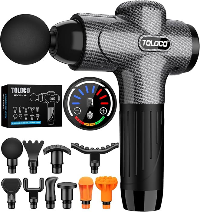 TOLOCO Massage Gun, Back Massager 10 Replacement Head for Pain Relief Deep Tissue, Percussion Mas... | Amazon (US)