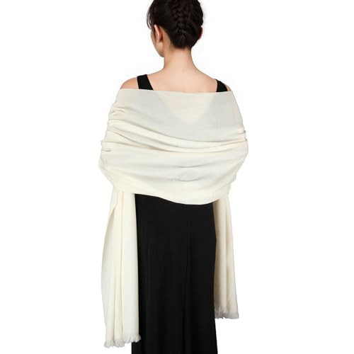 SWAT PANY Pashmina shawls and wraps for Evening Dresses Ivory Scarf for Women Winter Shawl Wraps for Women Weedings | Amazon (US)