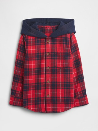 babyGap Hooded Flannel Shirt | Gap Factory