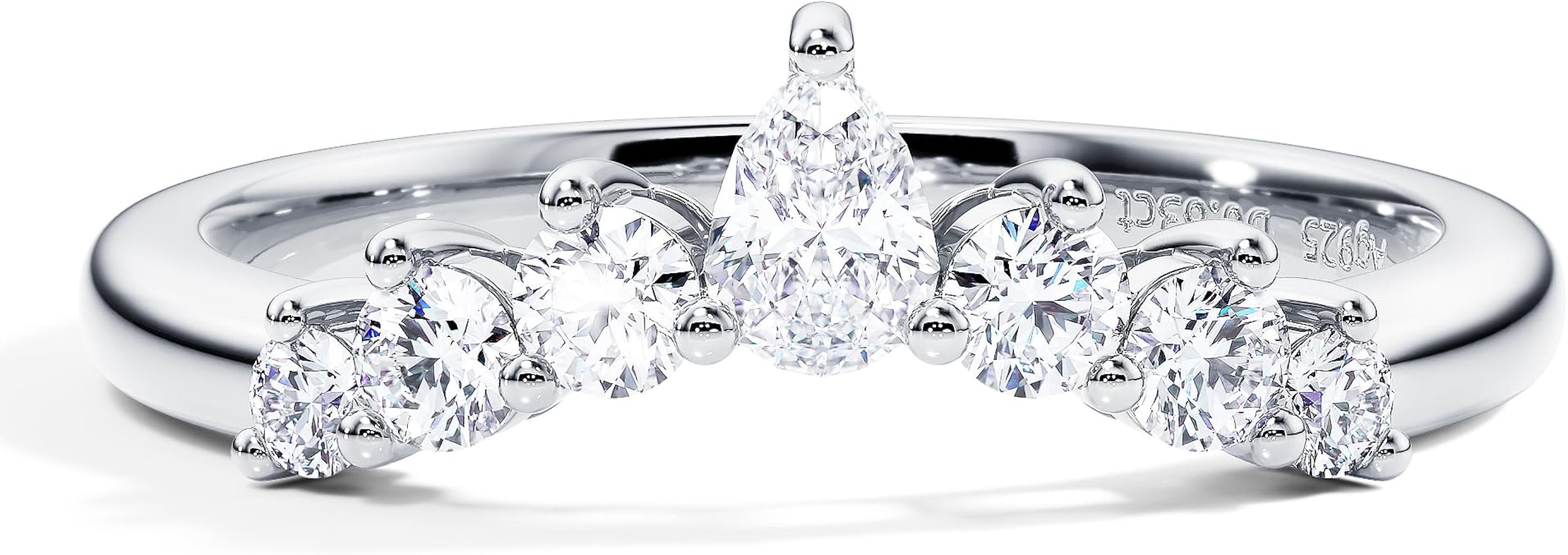 Blueeve Tiara Moissanite Wedding Band for Women Wife, D Color VVS1 Clarity Lab Created Diamond Ri... | Amazon (US)