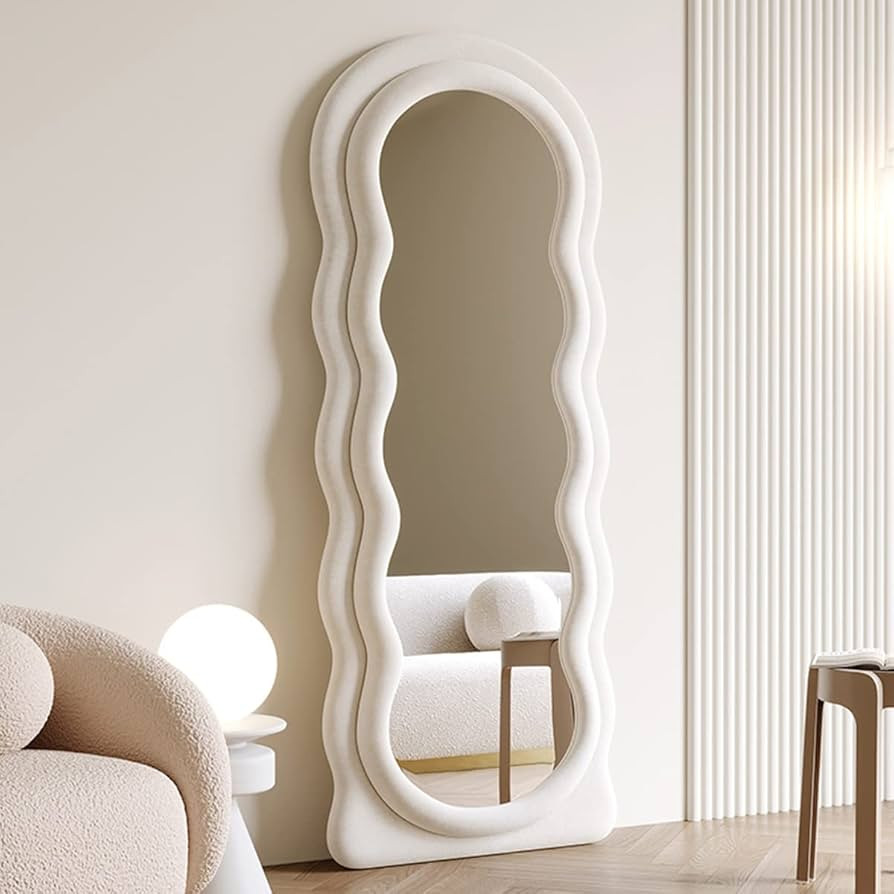 OGCAU Full Length Mirror, Wavy Mirror Full Length, Wave Floor Mirror, Full Length Wall Mirror, Wa... | Amazon (US)