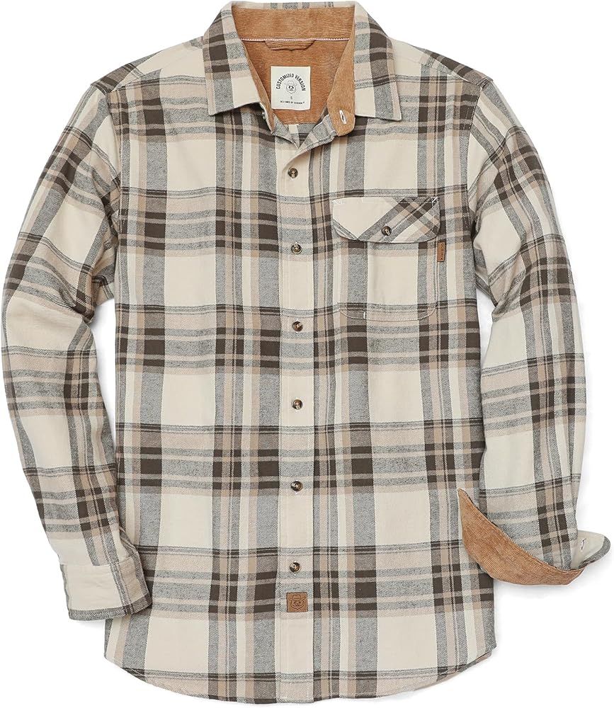 Dubinik® Mens Flannel Shirts Long Sleeve Flannel Shirt for Men Casual Button Down Brushed 100% C... | Amazon (US)