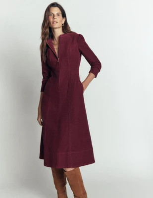 Boden Women's Una Cord Midi Dress in Purple | Size 0 | Boden (US)