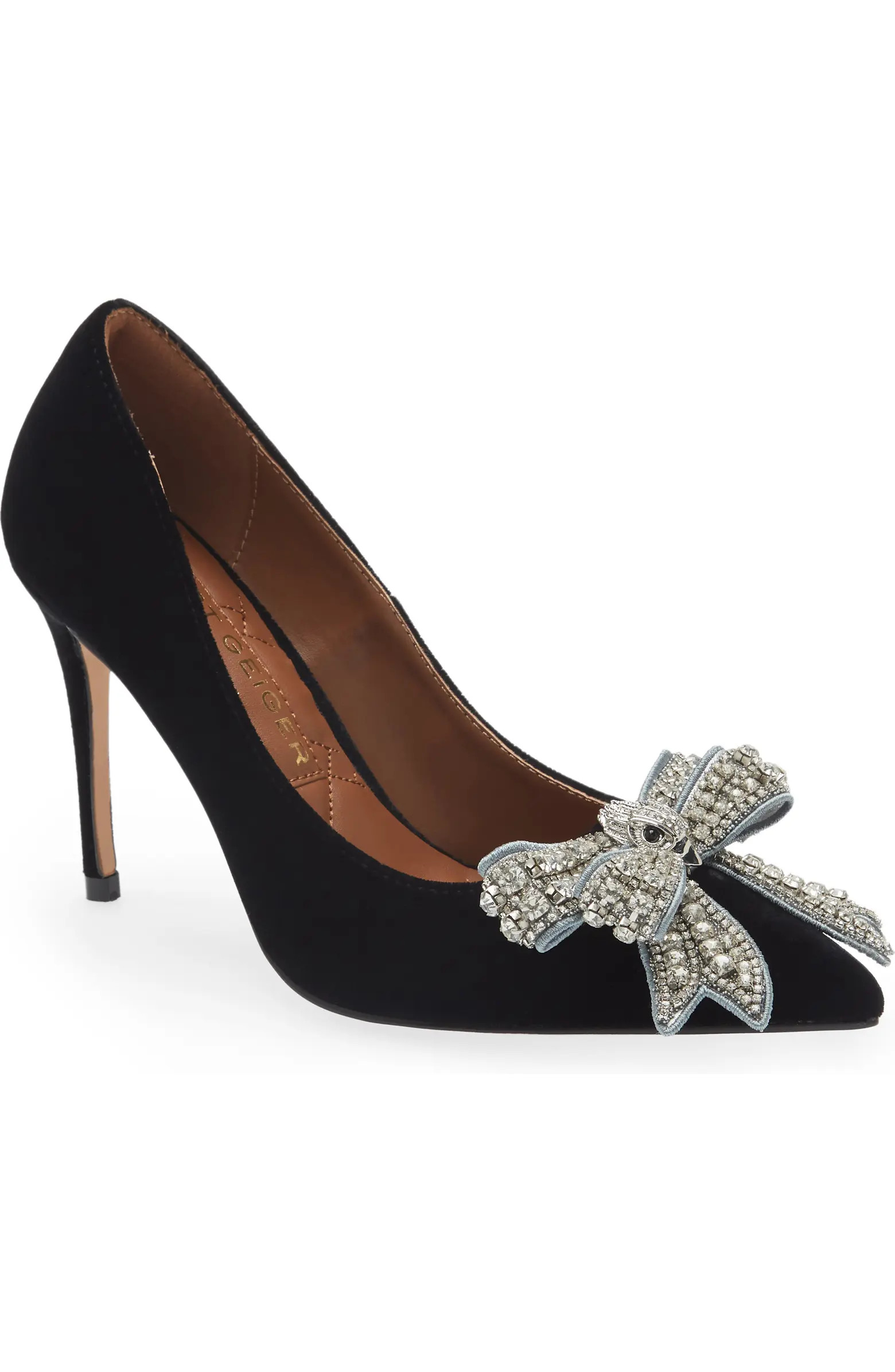 Kurt Geiger London Belgravia Bow Velvet Pointed Toe Pump (Women) | Nordstromrack | Nordstrom Rack