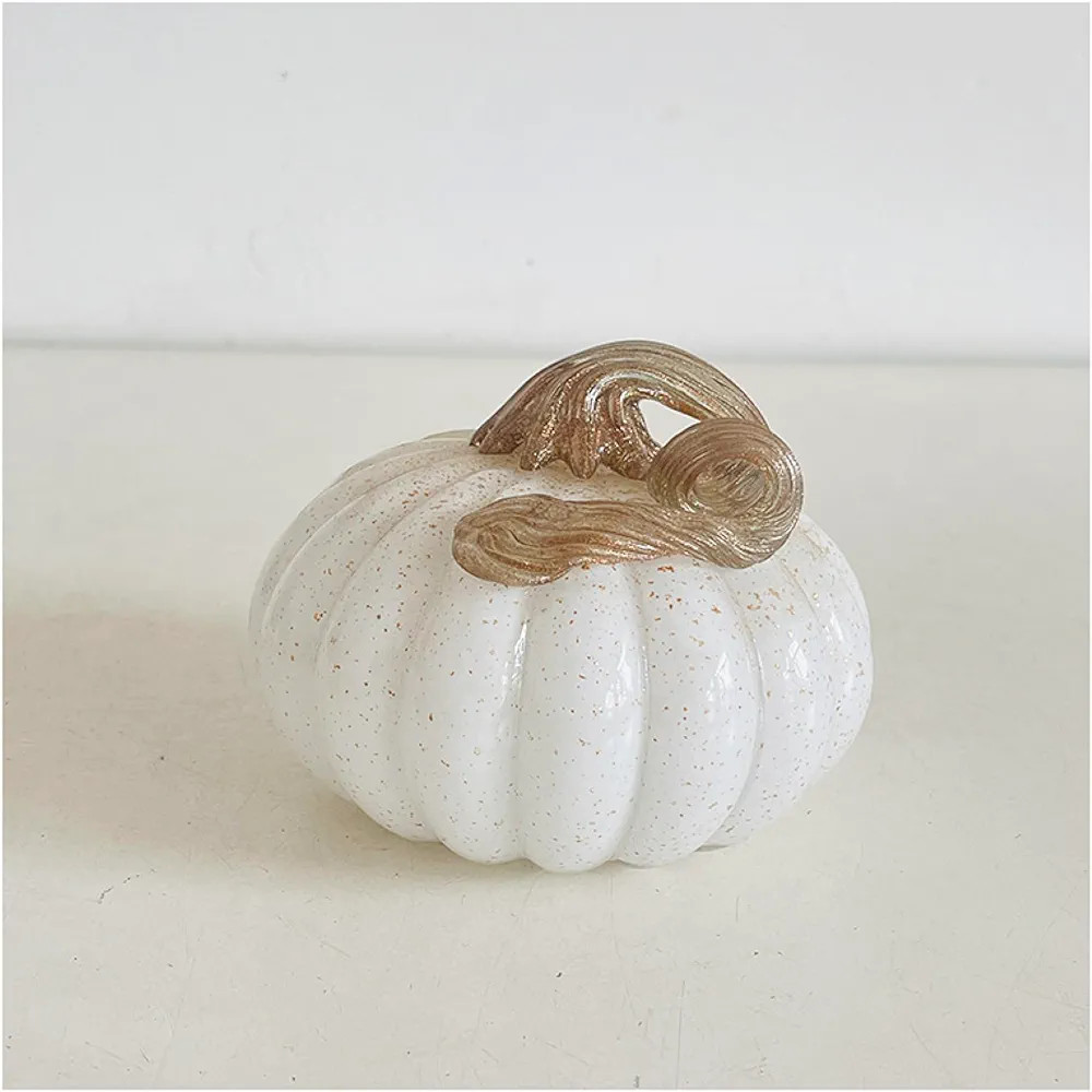 Handmade Glass White Pumpkin Vegetable Figurine Blown Glass Coloured Glaze Paperweights Birthday ... | Amazon (US)