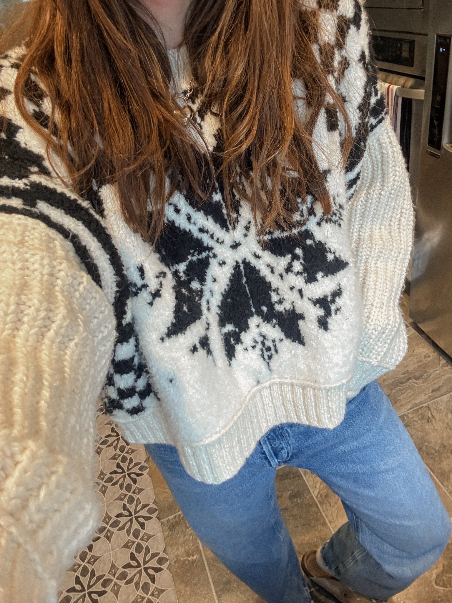 The coziest sweater!!!! On sale for cyber Monday!! 🙌🏻 I am in the large and it’s BIG so I recommend sizing down one from your normal sweater size! It’s soooo soft and warm and cute though!! 

#LTKGiftGuide #LTKCyberWeek #LTKSaleAlert