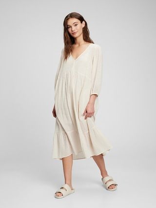 V-Neck Tiered Midi Dress | Gap (US)