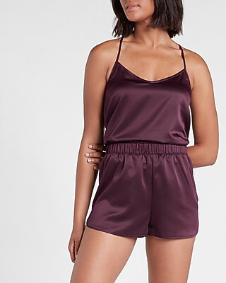 Satin Side Slit Pajama Shorts | Express