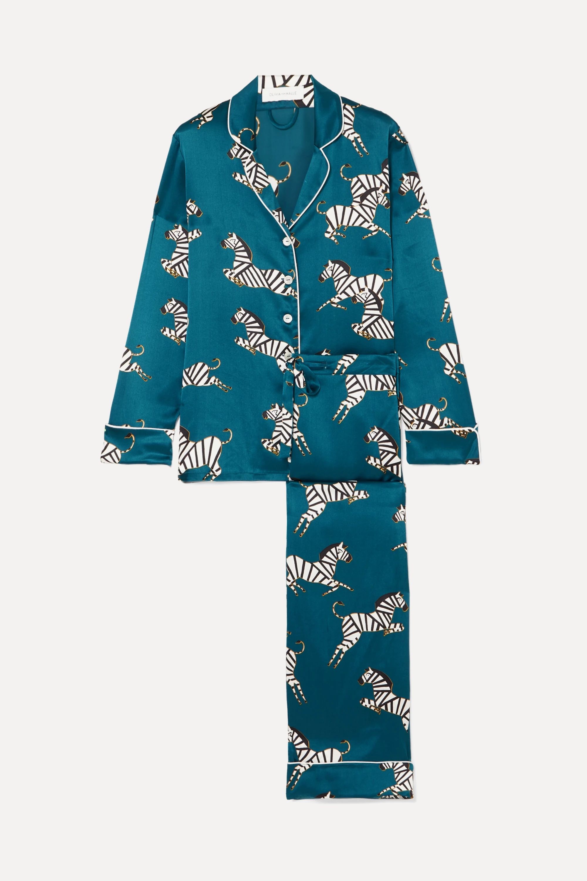 Lila printed silk-satin pajama set | NET-A-PORTER (UK & EU)