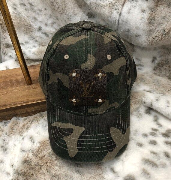 Camo Hat Slight Distressing with Louis Vuitton Patch Front | Etsy (US)