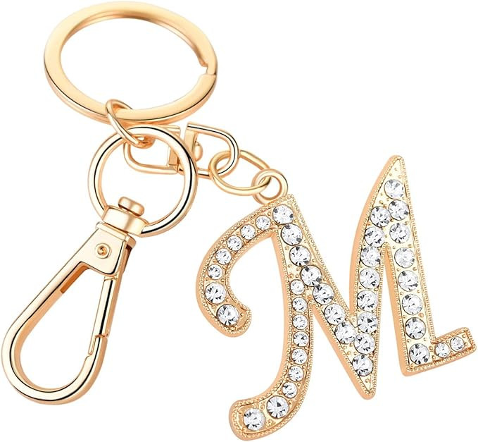 AlphaAcc Keychain for Women Purse Charms for Handbags Crystal Alphabet Initial Letter Pendant wit... | Amazon (US)