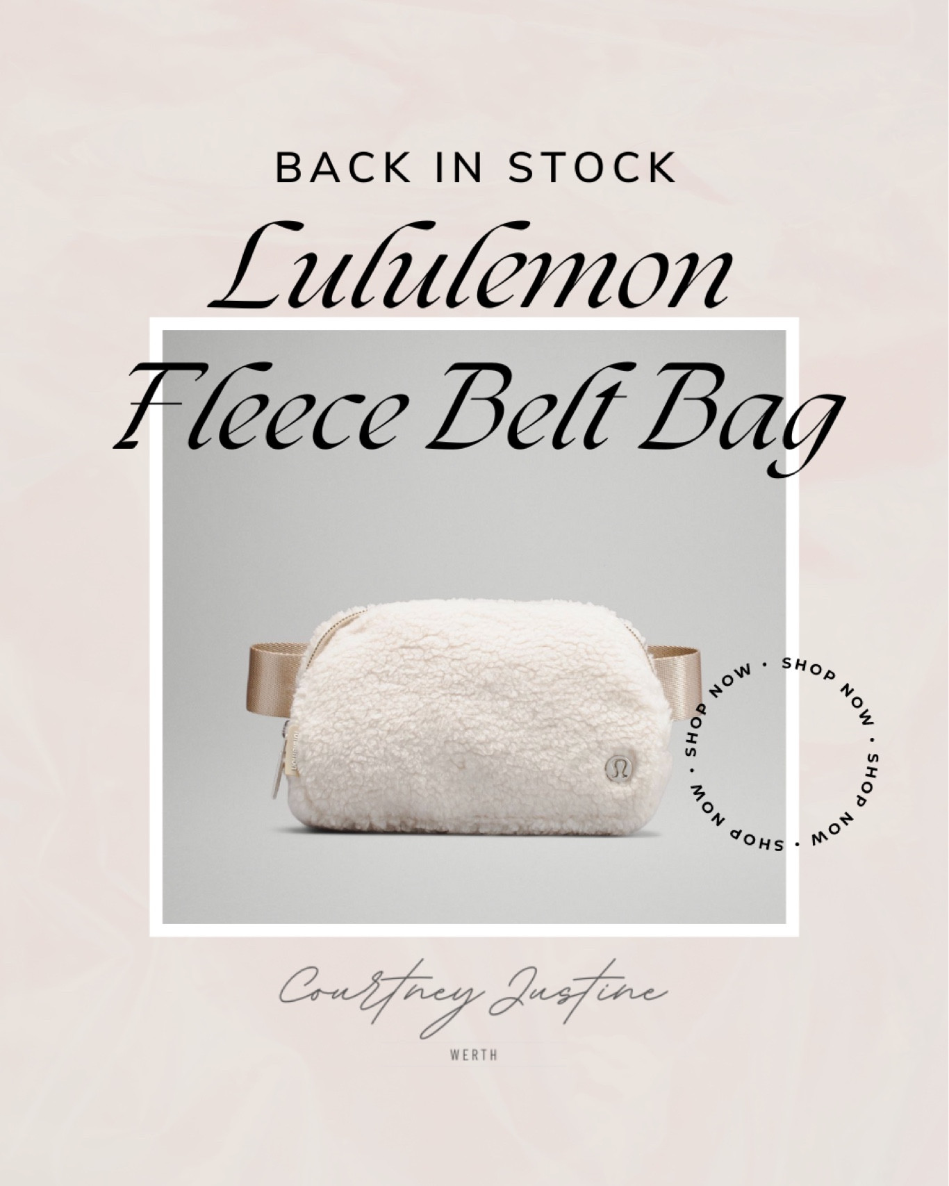 Lululemon Everywhere Fleece Belt Bag Crossbody Bag Natural Ivory/Trench