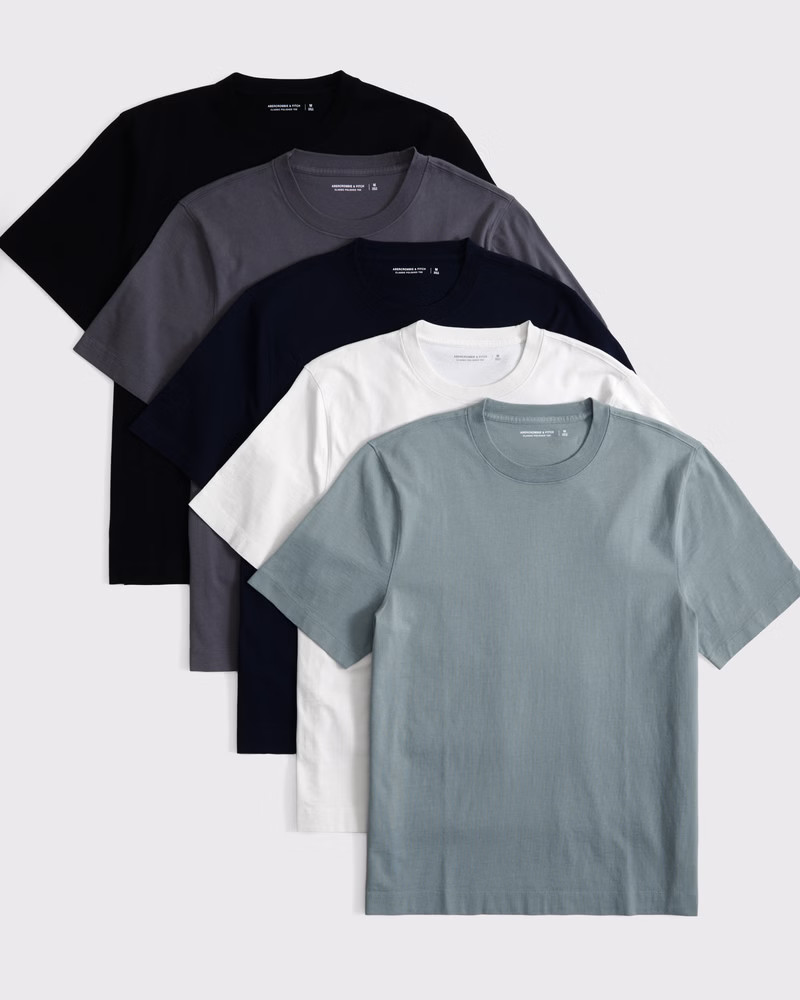 Men's 5-Pack Classic Polished Tees | Men's Tops | Abercrombie.com | Abercrombie & Fitch (US)