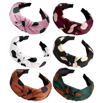 Canitor 6 Pack Polka Dot Headbands Red Polka Dot Headbands Dotted Headbands Red and White Polka D... | Amazon (US)