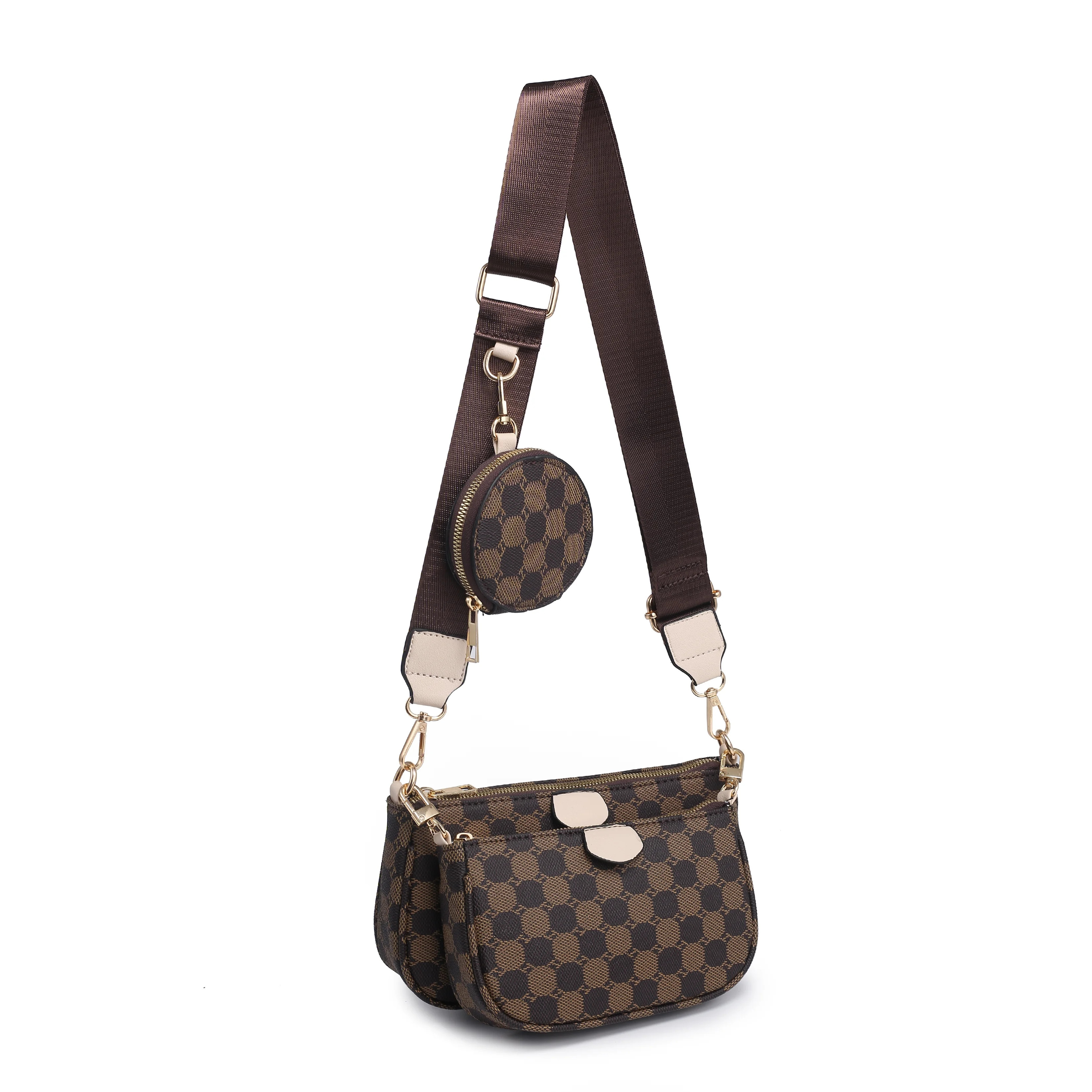 Poppy Womens PU Vegan Leather Crossbody Shoulder Bags with Coin Purse 3 Size Handbag Purse 3 in 1... | Walmart (US)