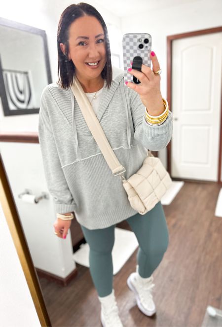 Casual ootd!  XL hoodie!  Aerie vibes!  XL ribbed leggings. Sized down half a size in my converse shoes! XXL tank!

#LTKstyletip #LTKfindsunder50 #LTKmidsize