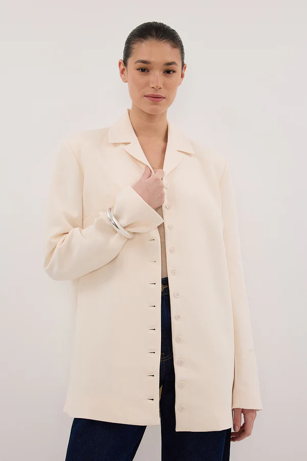 RYKER CREAM OVERSIZED BLAZER | DISSH