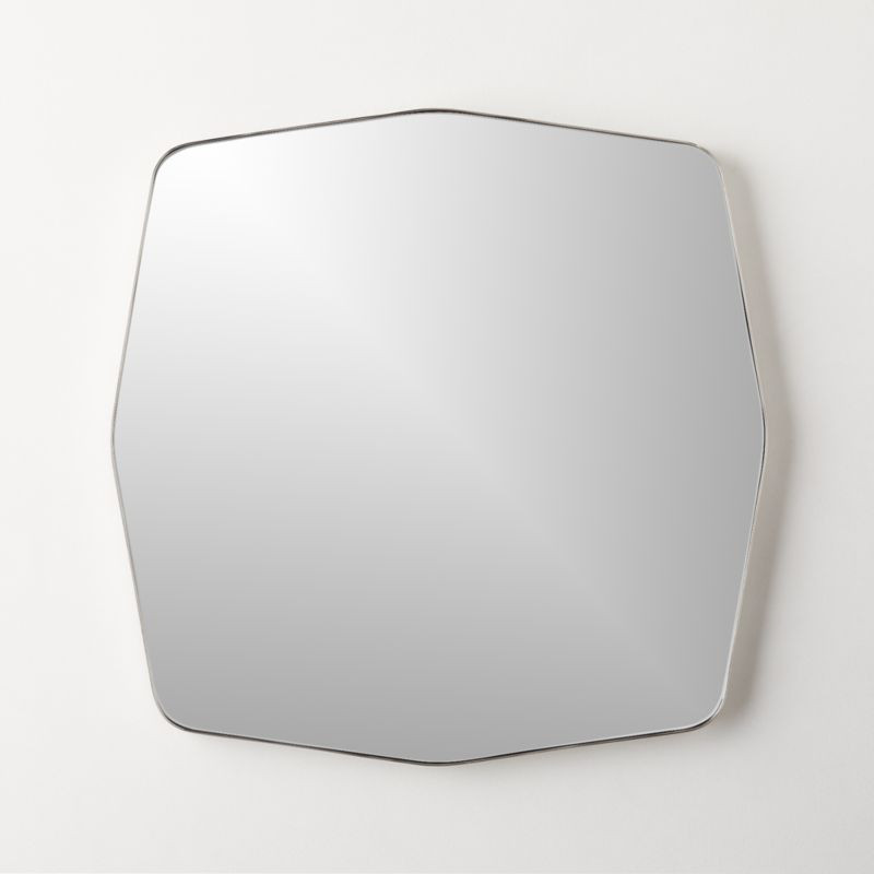 Hazme Polished Nickel Square Wall Mirror 31" + Reviews | CB2 | CB2