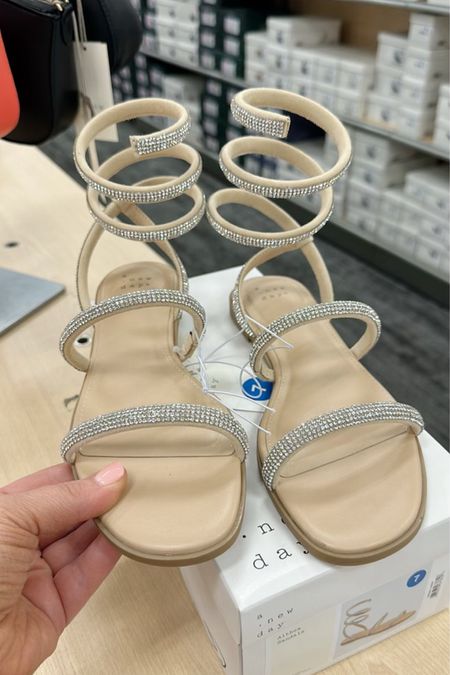 Sandals from Target! These are all $35 and under. I love the ankle wrap on this sandal. They have so many sparkly options✨ 

Target sandals, A New Day sandals, Universal Thread Sandals, Rhinestone sandals, spring/summer shoe