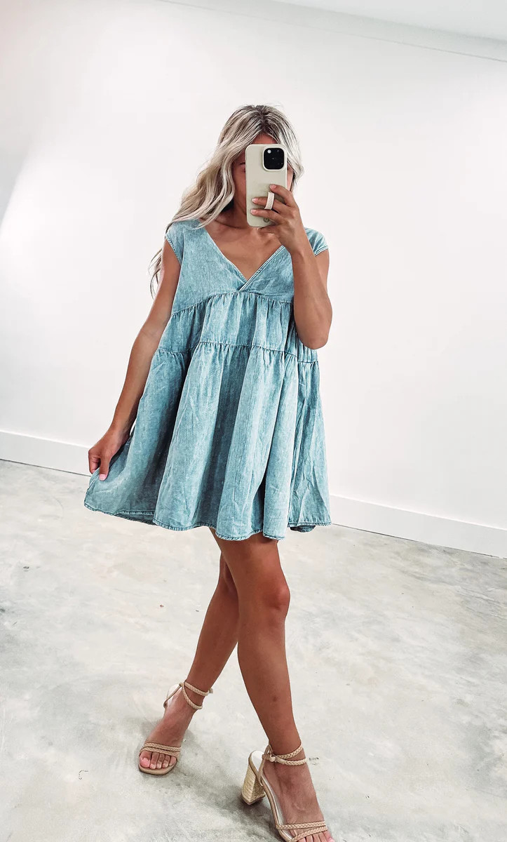 Skylar Tiered Denim Dress (FINAL SALE) | CK Squared Boutique