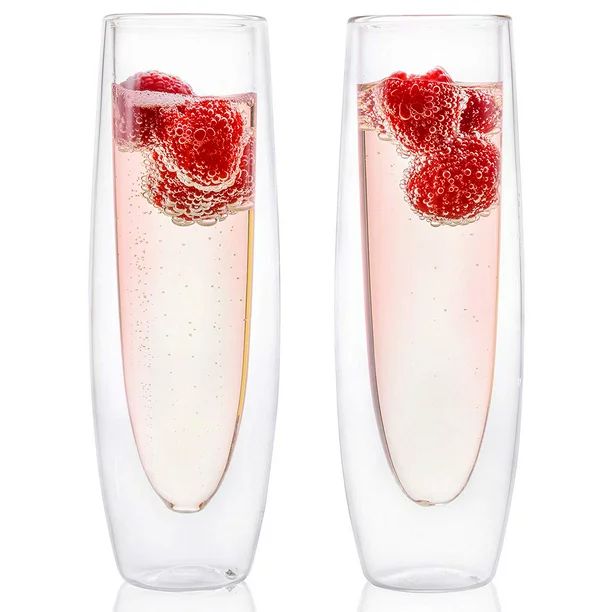 Epare Champagne Flutes - Set of 2 - Stemless Sparkling Wine Glasses - Wine Flute - Great For Wedd... | Walmart (US)