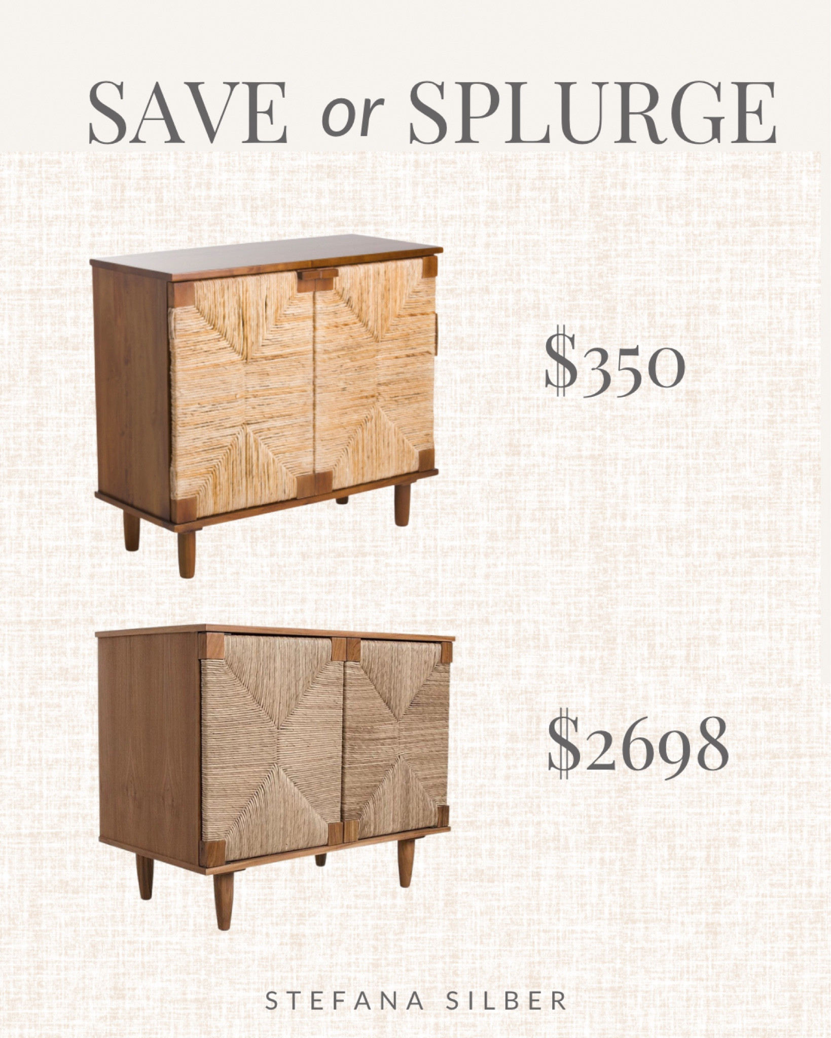Save or splurge, woven cabinet 

#LTKFind #LTKsalealert #LTKhome