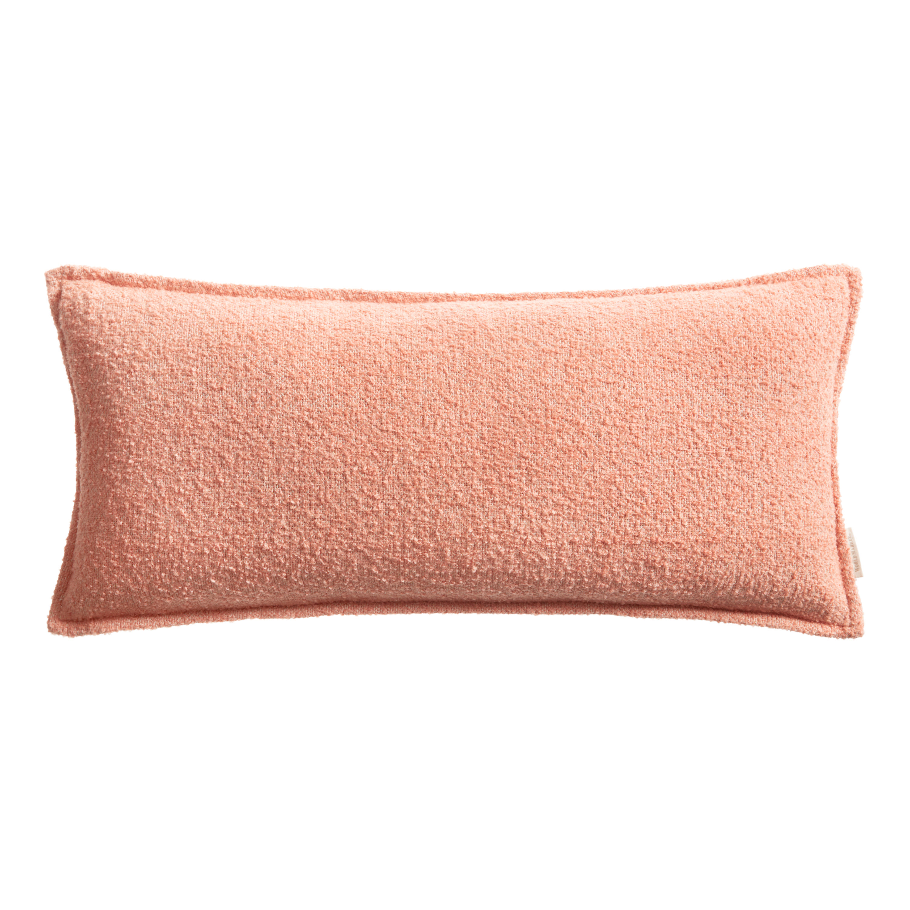 Extra Wide Coral Textured Boucle Lumbar Pillow | World Market
