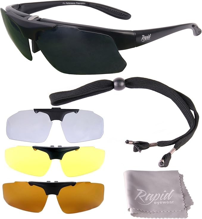 Rapid Eyewear Pro Performance Plus RX SPORTS SUNGLASSES FRAME with Interchangeable UV Polarized L... | Amazon (US)