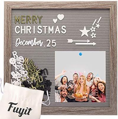 Felt Letter Board Message Sign 12x12, Gray EVA Letterboard for Photo Display, 600 Changeable Char... | Amazon (US)