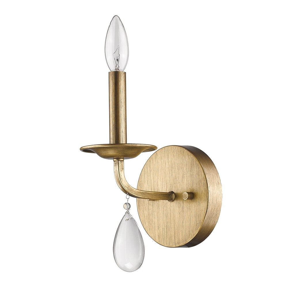 Homeroots Light Gold Wall Sconce with Crystal Accent / EA | Walmart (US)