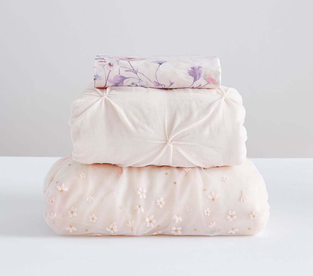 Monique Lhullier Floral Quilt Set with Monique Lhullier Floral Crib Fitted Sheet | Pottery Barn Kids