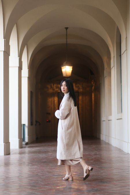 Abercrombie coat, Amazon Fashion satin midi skirt, two tone sling back block heels 

#LTKwedding #LTKworkwear #LTKstyletip