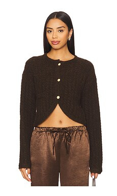4th & Reckless Reyn Cardigan in Chocolate from Revolve.com | Revolve Clothing (Global)