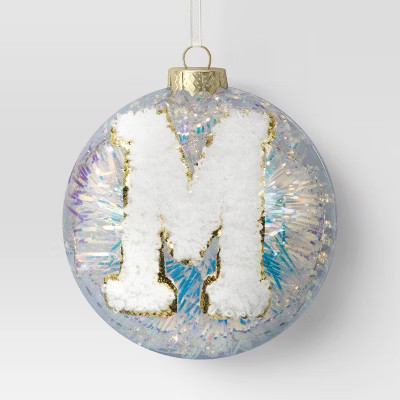 Christmas Monogram Plastic Tinsel Ball M - Wondershop™ | Target