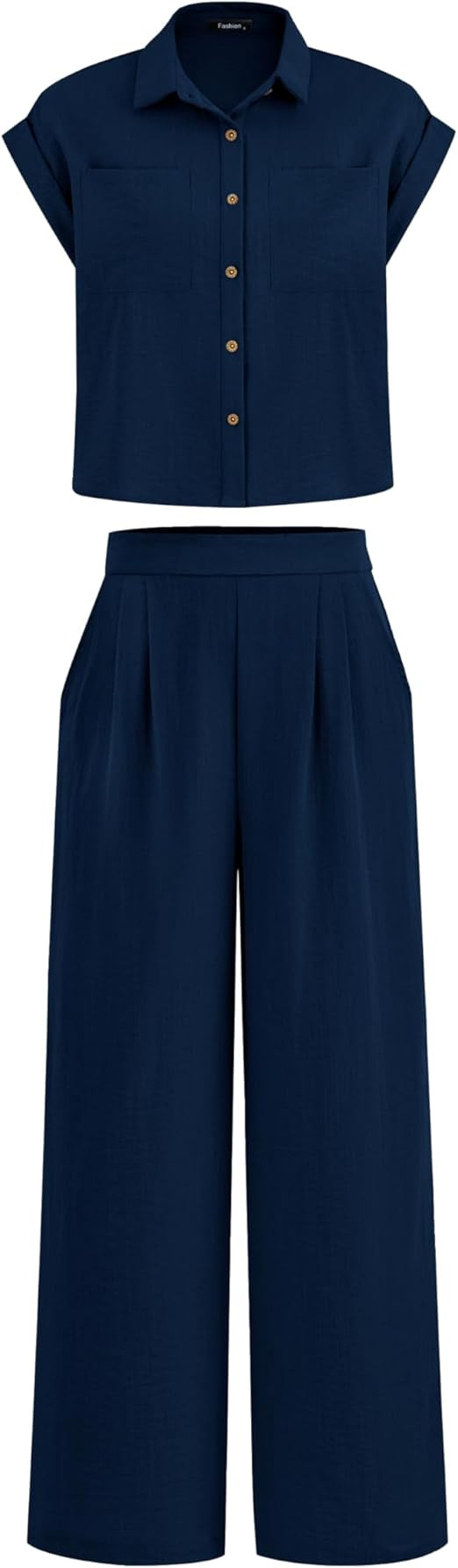 PRETTYGARDEN Womens 2 Piece sets Summer Cap Sleeve Tops Palazzo Pants Dressy Casual Vacation Trav... | Amazon (US)