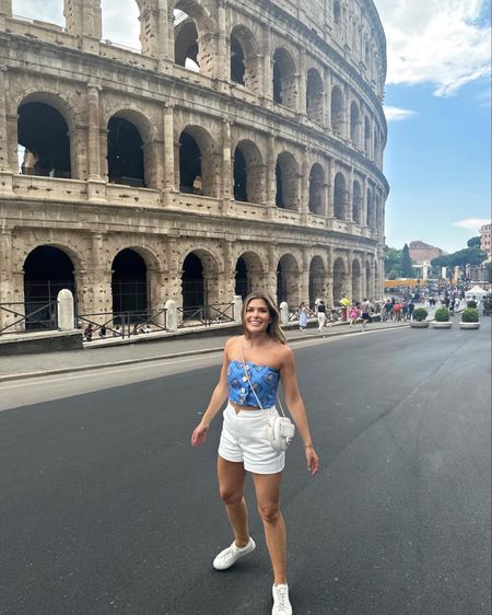 20hrs in Roma 💙

The perfect sightseeing outfit! Temps are high in Rome, we visited the first week of June and a strapless top + white shorts + sneakers was perfect for a back to back day of sightseeing and Aperitivo.

I LOVE this top! (Wearing size 2)
These Valentino shorts are a serious investment but one of my favorite classic items I know I’ll have for a lifetime.

Common projects are my best sneakers. I have the Dior sneakers too and for long days of walking, I’d pick this over them solely based on comfort 

#LTKtravel #LTKstyletip #LTKeurope