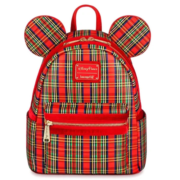 NWT Disney Mickey Mouse Red Plaid Loungefly Mini Backpack Christmas 2023 | Poshmark