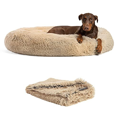Best Friends by Sheri Bundle Set The Original Calming Shag Donut Cuddler Cat and Dog Bed + Pet Th... | Amazon (US)
