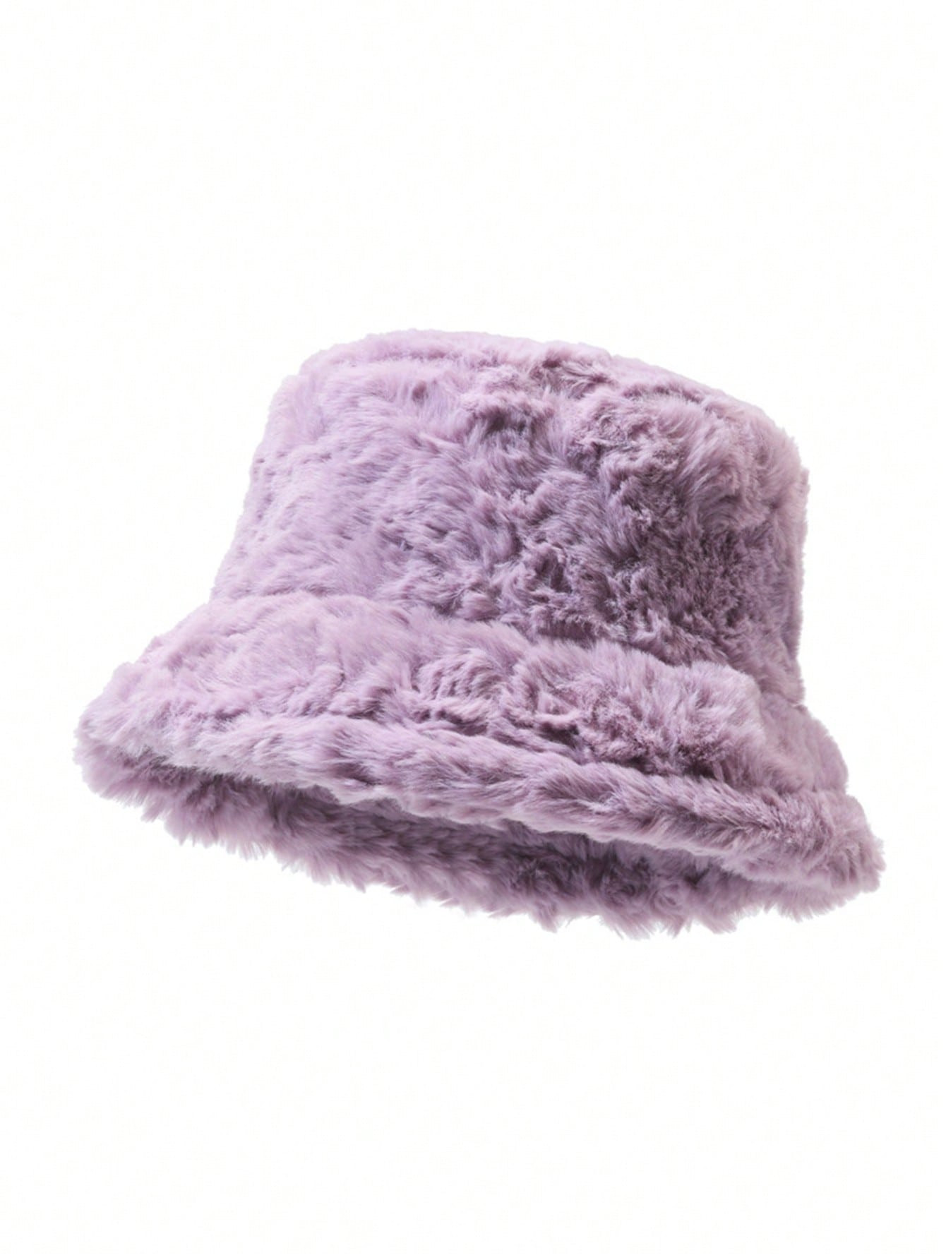 1pc Purple Vintage Fuzzy Fleece Bucket Hat, Warm Ear Protection, Fashionable Accessory For Women,... | SHEIN