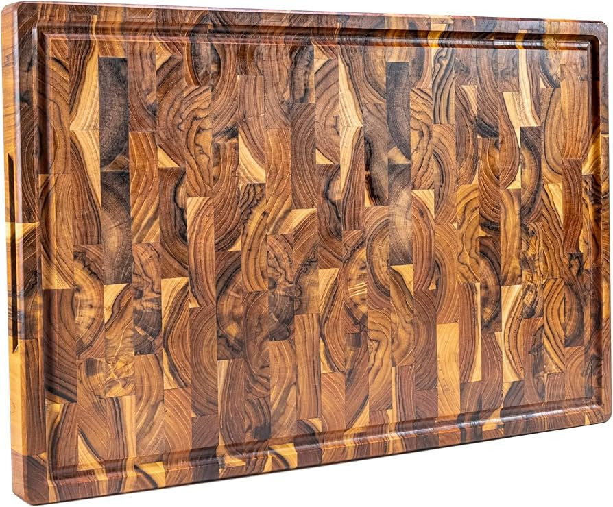 Erreke Extra Large End Grain Teak Wood Cutting Board, 23x15x1.3 in, High Durability Big Size, Non... | Amazon (US)