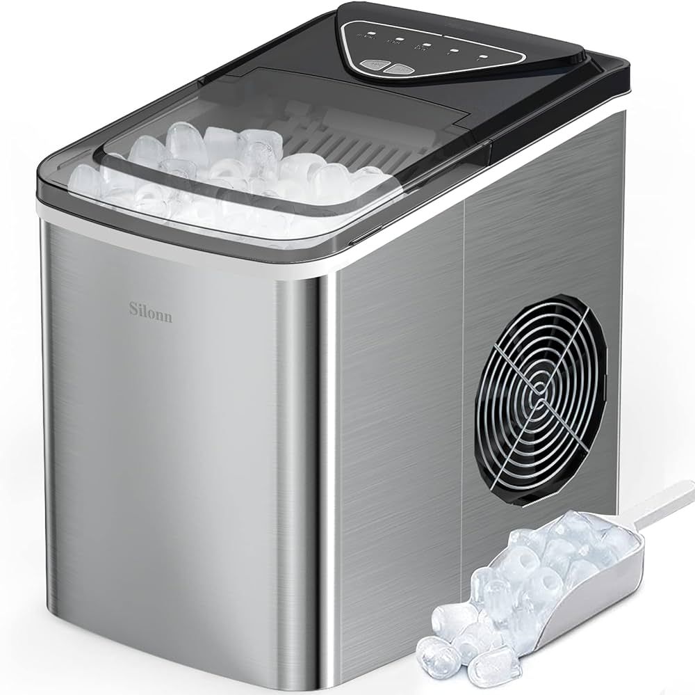 Silonn Ice Makers Countertop, 9 Cubes Ready in 6 Mins, 26lbs in 24Hrs, Self-Cleaning Ice Machine ... | Amazon (US)