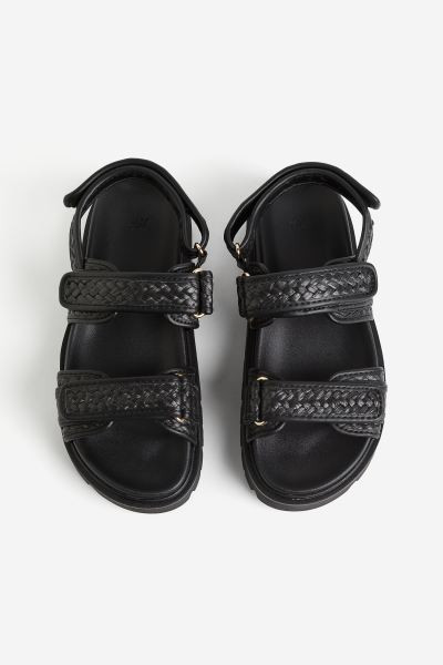 Braided sandals - Black - Ladies | H&M GB | H&M (UK, MY, IN, SG, PH, TW, HK)