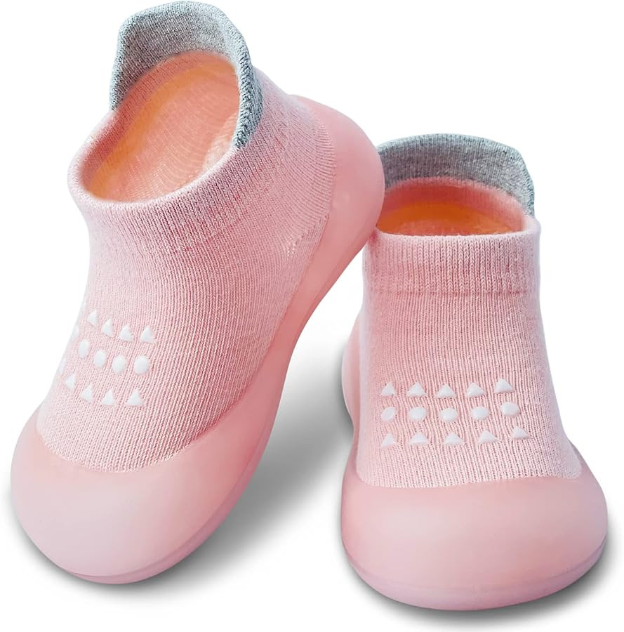 Baby Sock Shoes Boys Girls First Walking Shoes Non-Slip Slippers Soft Sole Sneakers Toddler Infan... | Amazon (US)