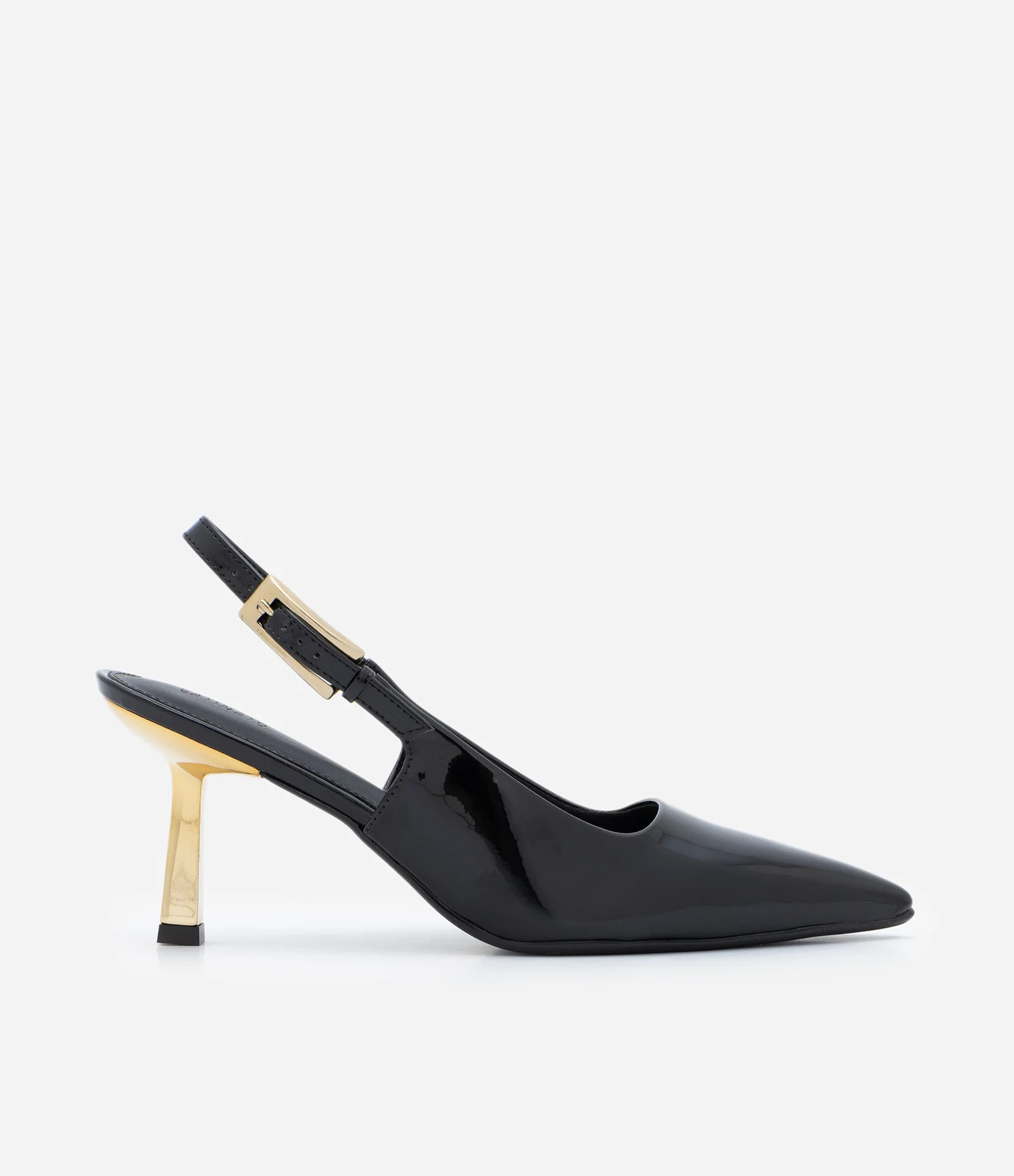 Sapato Scarpin Slingback com Salto Cromado Preto - Lojas Renner | Renner (BR)