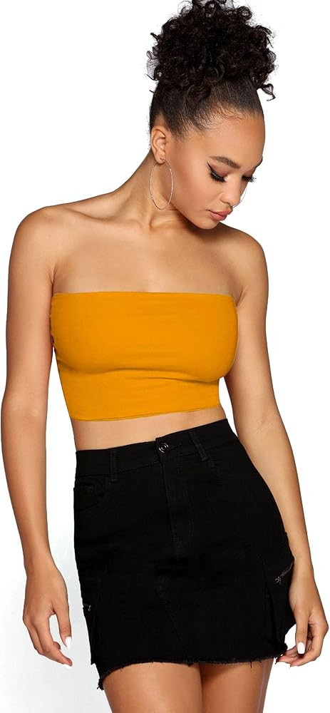 Emmalise Women's Crop Tube Cotton Jersey Top Shirt | Amazon (US)