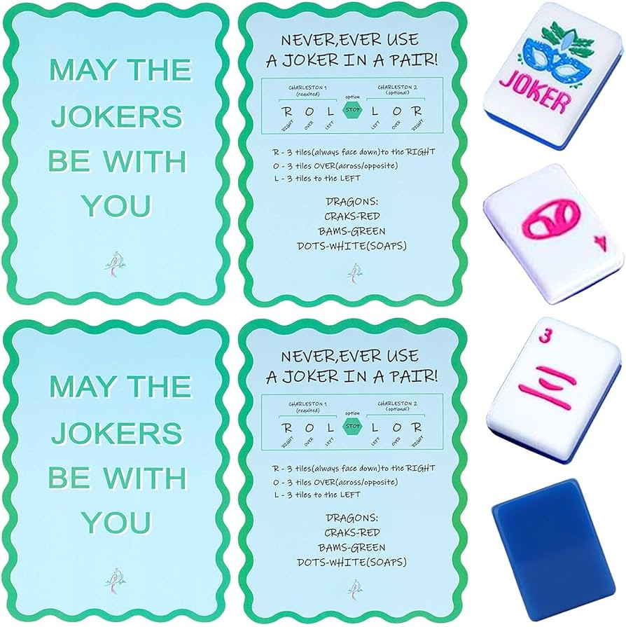 Adkoat® 4PCS Mahjong Tile Shuffler Cards - Ma Jong Mixer with Rules - Waterproof Mah Jongg Acces... | Amazon (US)