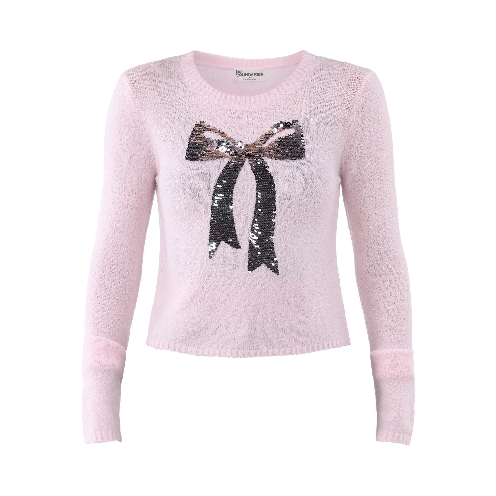 No Boundaries Crewneck Pullover Sweater, Women's and Women's Plus | Walmart (US)