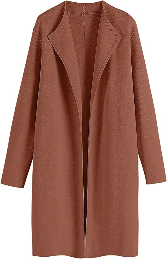 Prinbara Women's Open Front Lightweight Cardigan Elegant Notched Collar Long Sleeve Knit Coat Out... | Amazon (US)