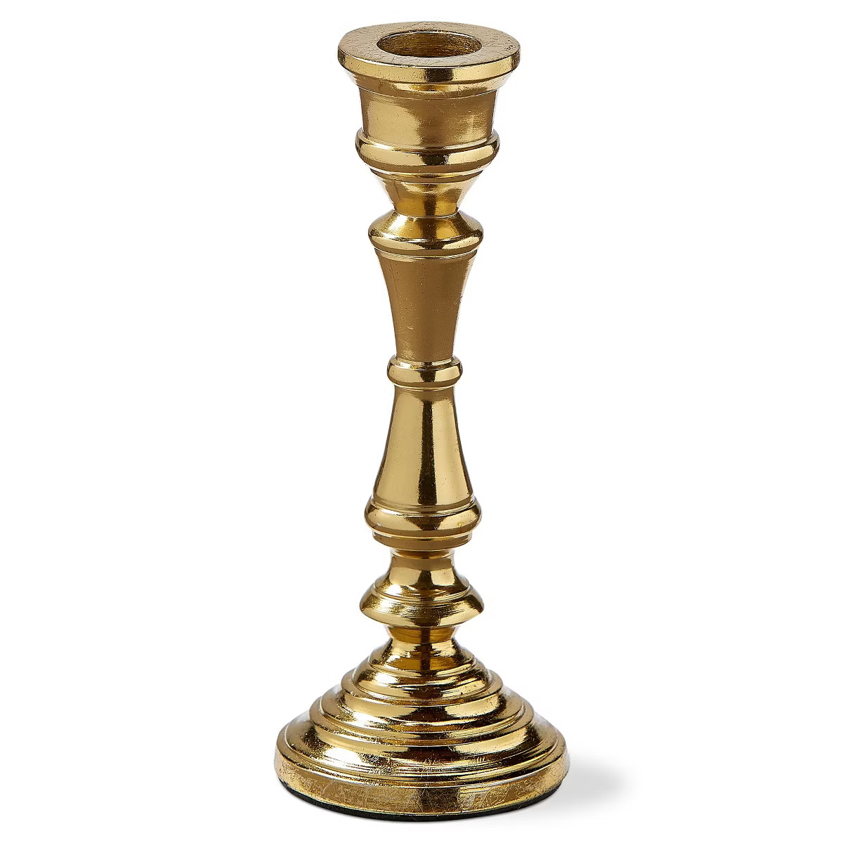 tagltd Vanessa Gold Aluminum Taper Candle Holder Candlestick Small, 2.5L x 2.5W x7.0H | Target